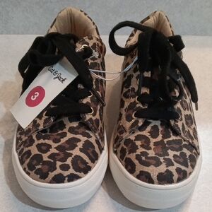 Cat & Jack Leopard Print Kids Shoes with Black Laces.